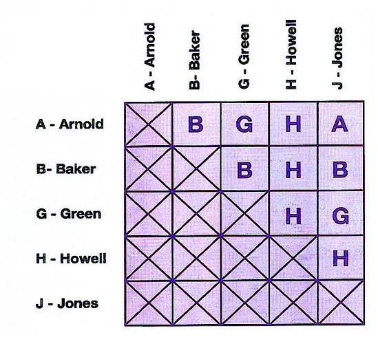 [figure Diagram – The evaluation matrix” to be inserted here]